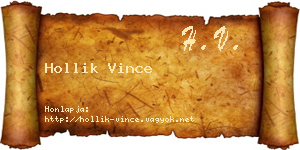 Hollik Vince névjegykártya